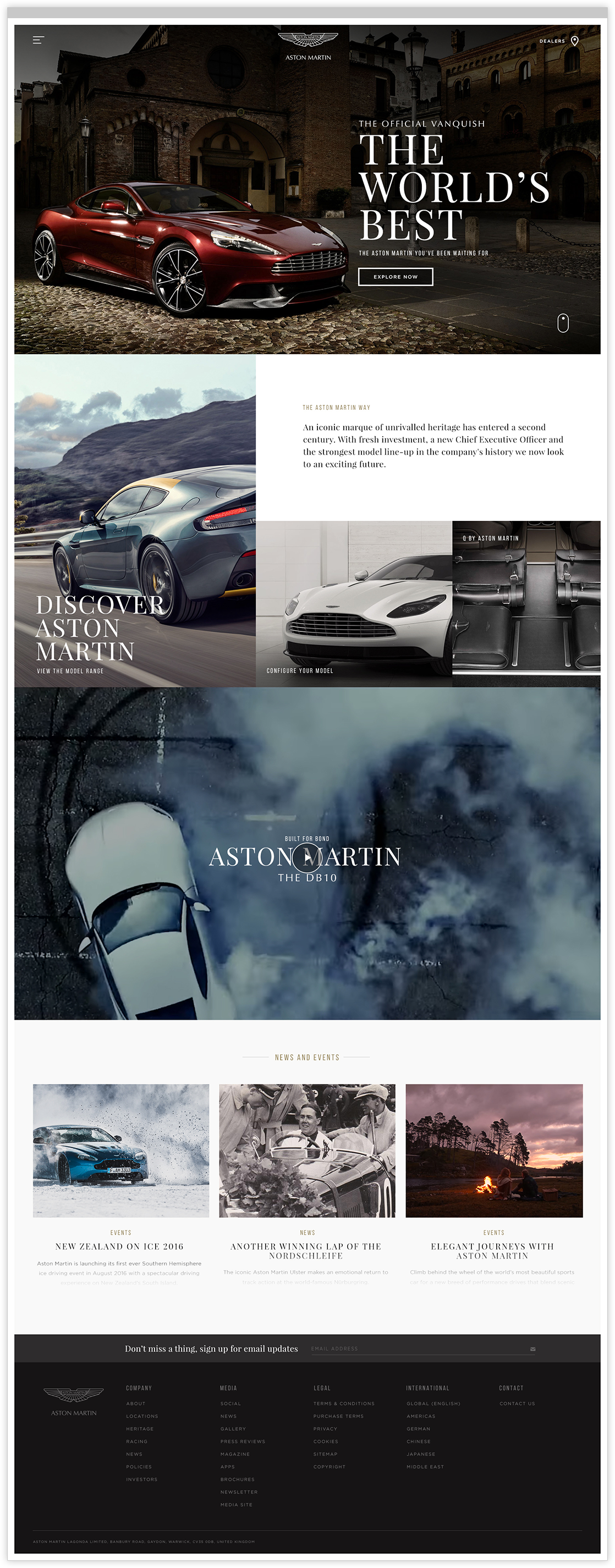 Aston Martin Homepage